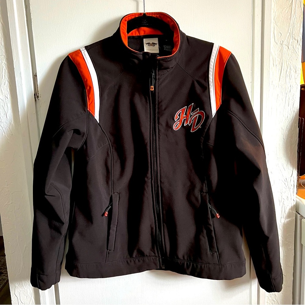 VINTAGE LADIES HARLEY DAVIDSON FLEECE LINED STRETCH RIDING JACKET SZ M  EUC!